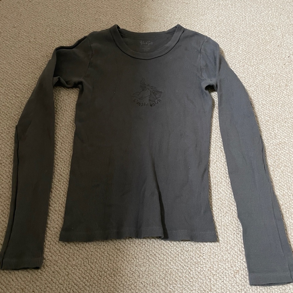 Gray Long Sleeve Top